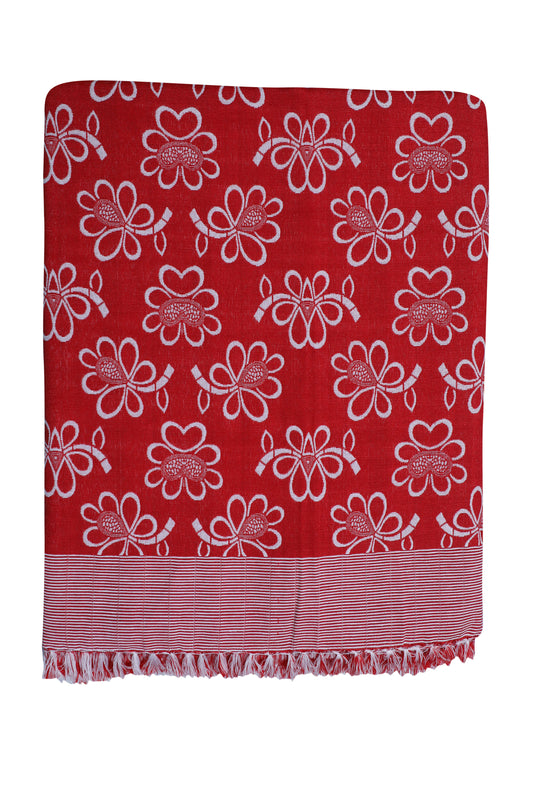 Saagar Tex 200 TC Poly Cotton Double Cloth SOLAPUR CHADDAR AC Comforter Blanket (Aishwarya DC/Size: 60'' x 90''/Double Bed Size/Color: Red)